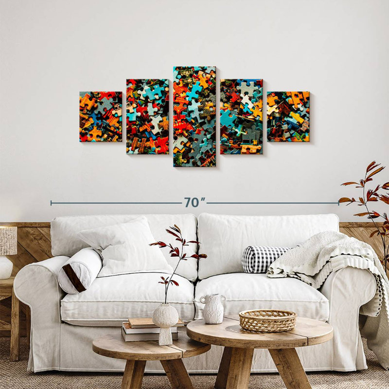 'Puzzle Pieces, 24" H x 55" W