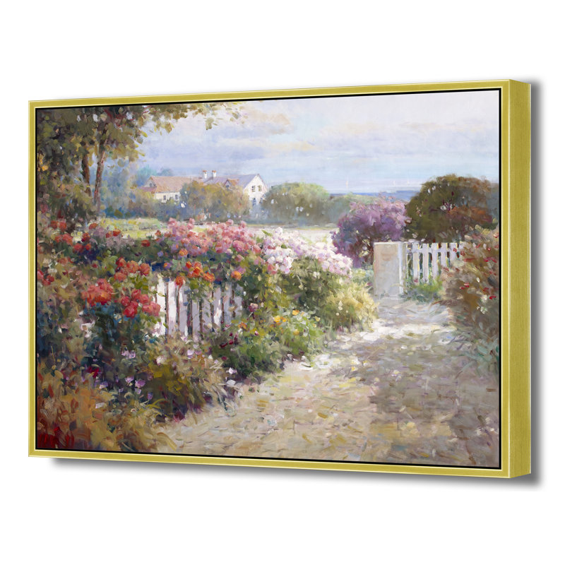 «Garden Stroll At Dawn», H 32 po x l 42 po, Doré