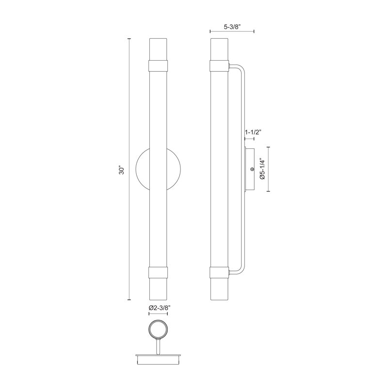 Madison 1 - Light LED Bath Bar, Polished Nickel/Glossy Opal