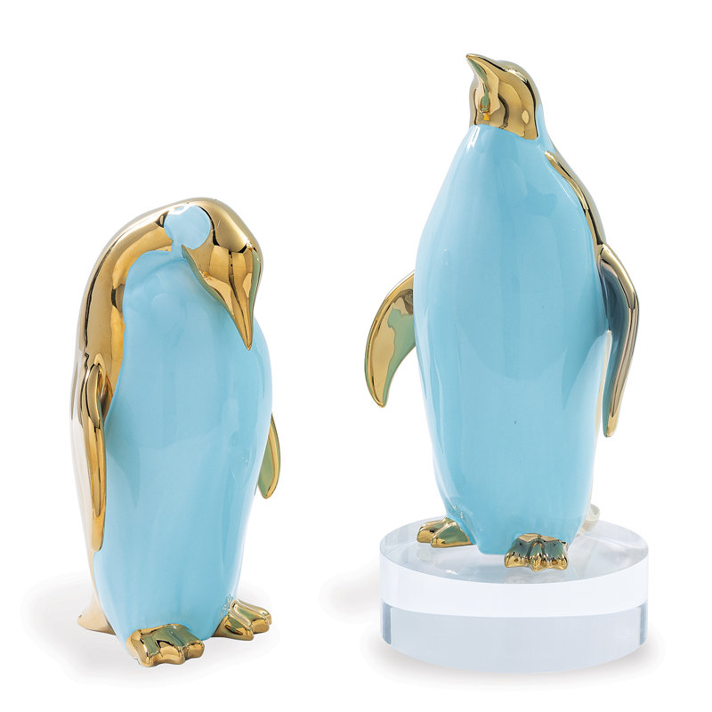 Penguin Objects (Set/2), Gold/Turquoise