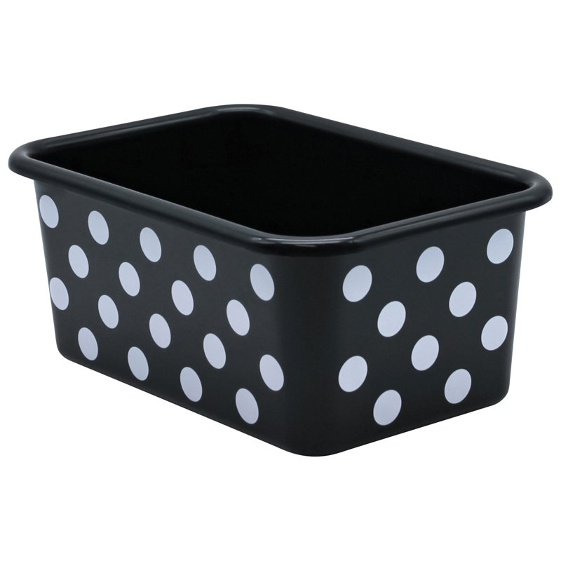 Grand casier de rangement à pois, H 7,75 po x l 11,38 po x P 5 po, Noir