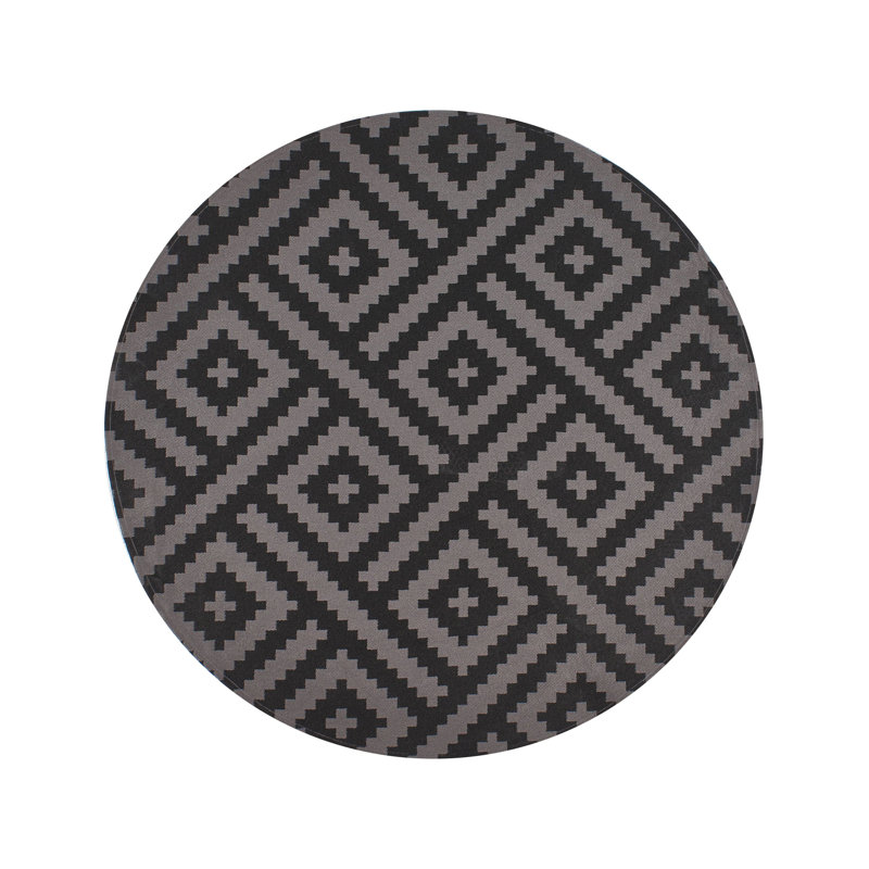 Outdoor Rug AJMER Black, Round 120 cm