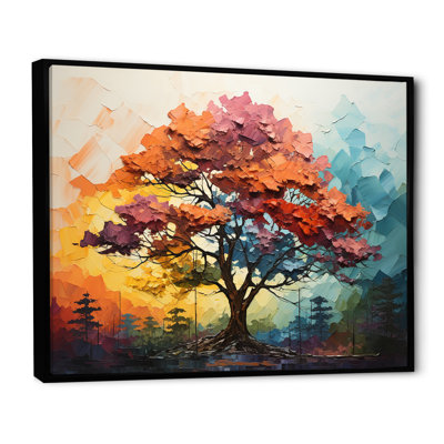 Reproduction multicolore de séquoia fauve sur toile