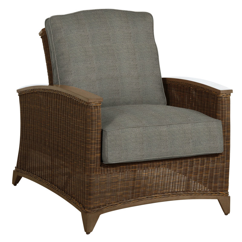 Astoria Patio Chair with Cushions, Astoria #90 Raffia/Oak, No Welt, Tweed Toffee