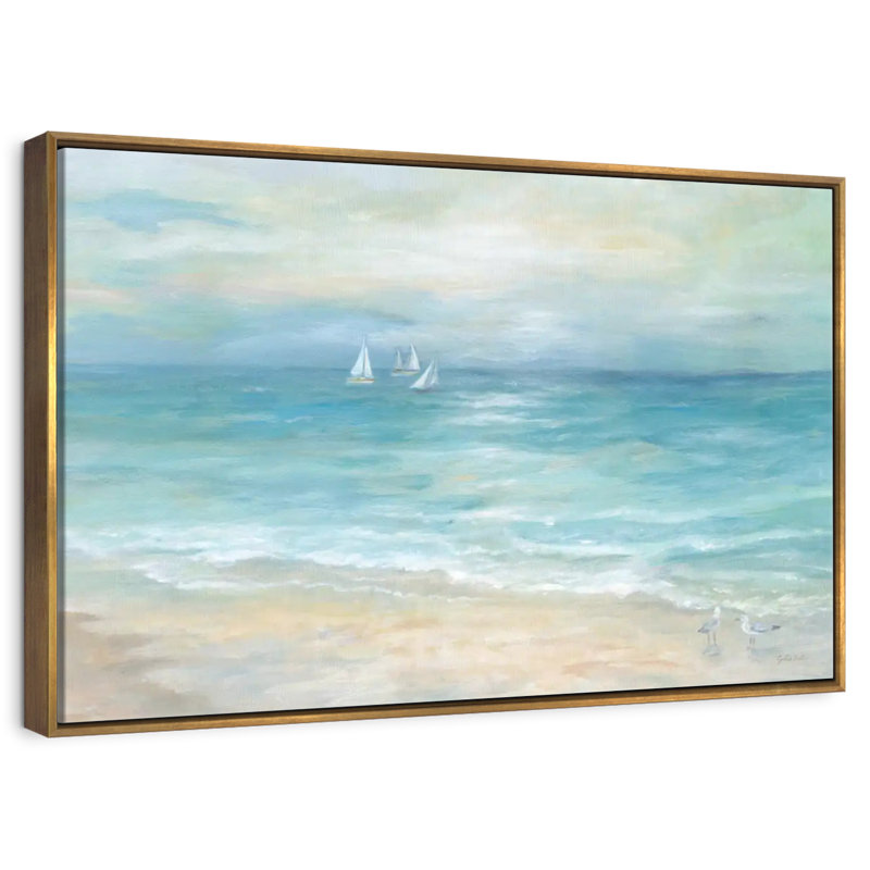 Paysage de l'île Azemar, Cadre flottant doré, 43 po x 29 po