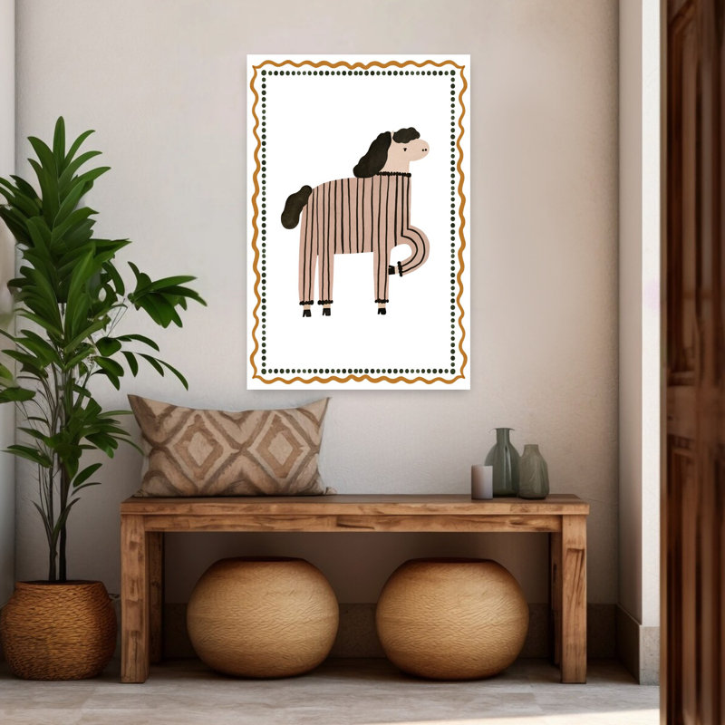 Art contemporain, art abstrait cheval contemporain, H 48 po x l 32 po
