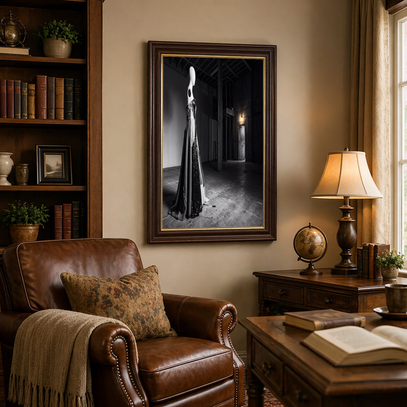 Art mural sur toile noir et blanc, H 12 po x l 18 po