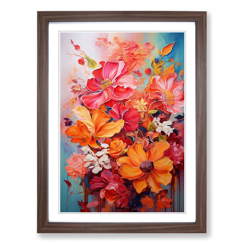 Single Picture Frame Print on Wood, Walnut Framed, 46cm H x 34cm W