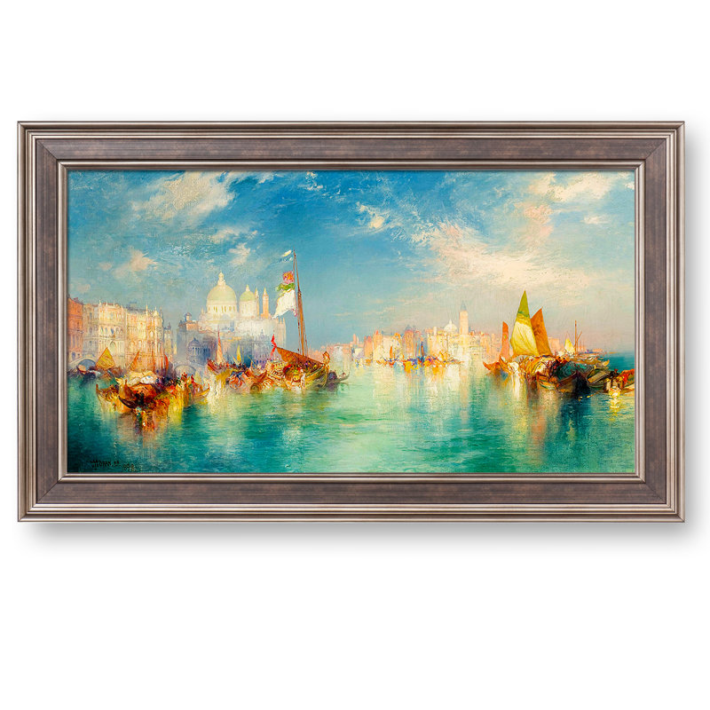 Reproduction d'art classique, Venise, 1898 par Thomas Moran, encadrée pour HomeDecor, Encadré gris