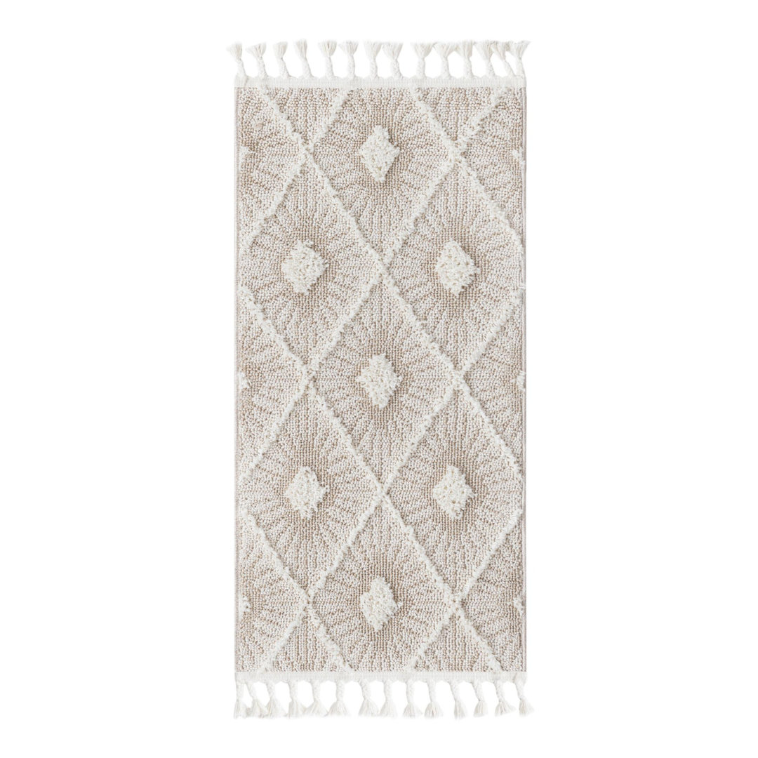 Longmeadow Geometric Ivory/White Machine Woven Polyester Area Rug The Twillery Co.® Rug 