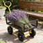 Chariot utilitaire de jardin robuste à roues pleines, plateau pour le transport du bois de chauffage, noir et jaune