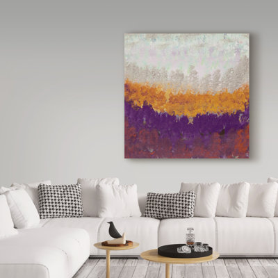 « view of nature orange mauve », reproduction de peinture à l’acrylique sur toile tendue