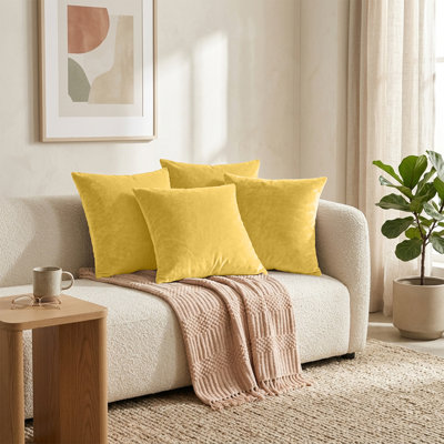 Plain Velvet Cushion Cover-(Pack of 4)