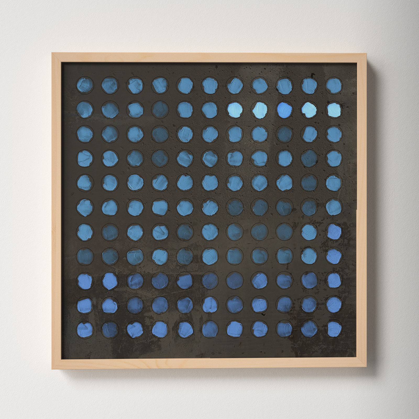 Squared Circles 5 by Jacques Pilon, 24" H x 24" W x 1.25" D, Brown