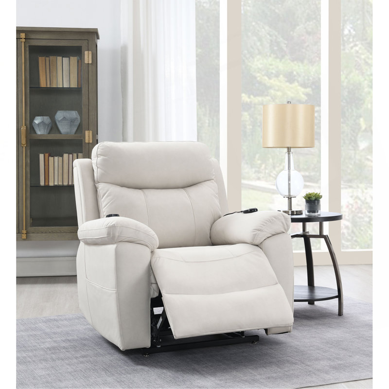 Fauteuil inclinable électrique en microfibre Chriki, Beige