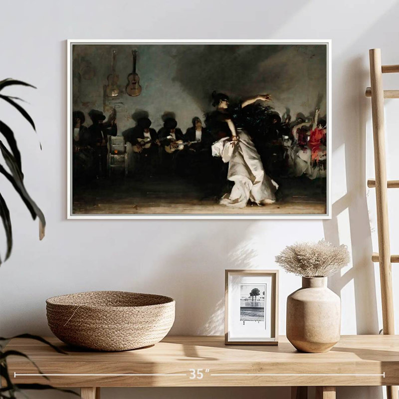 El Jaleo, Cadre flottant blanc, 25 po x 17 po