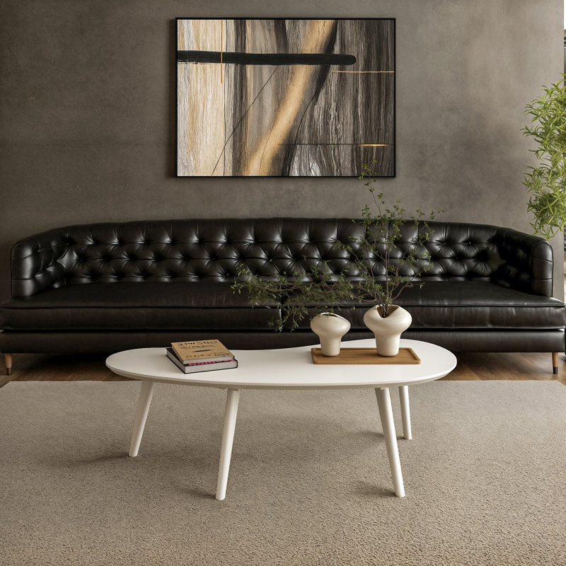 Chandrima Modern Abstract Coffee Table, White