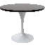 Table de salle à manger ronde Heatherton avec plateau en panneau de fibres à densité moyenne et piédestal blanc en acier inoxydable-1669035862-1628373070