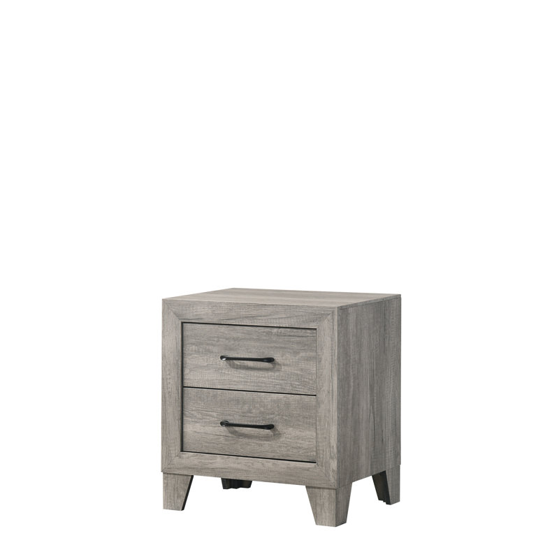 Table de chevet contemporaine à 2 tiroirs 1pc, Gris