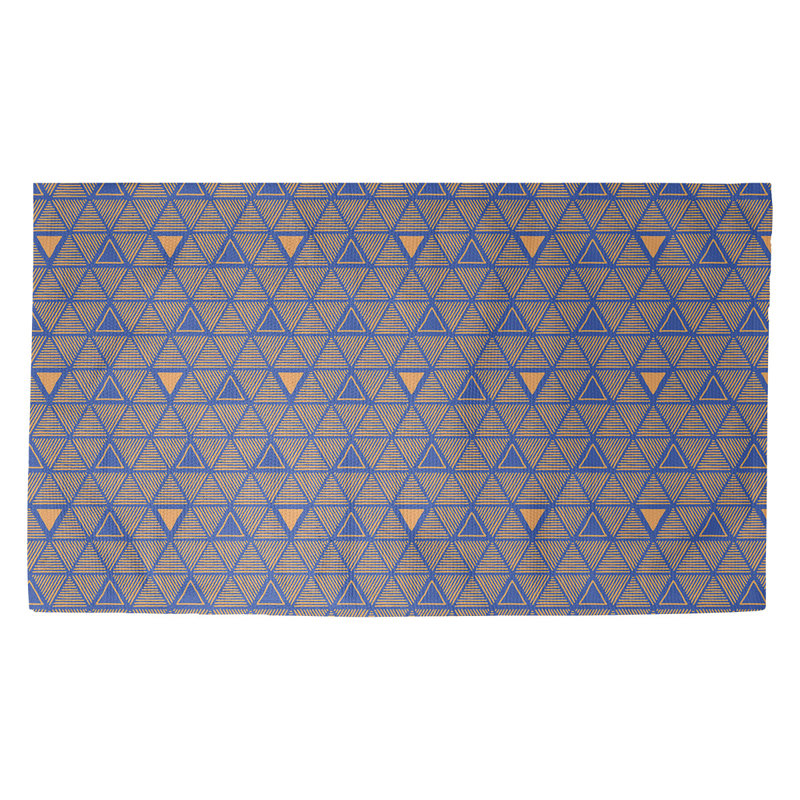 Tapis mauve à motif de triangles dessinés à la main, Rectangle 3 pi x 5 pi