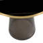 Table de bout ronde 19 po avec plateau en verre fritté et bordure en or brossé et base en verre trempé-125120046-109375857