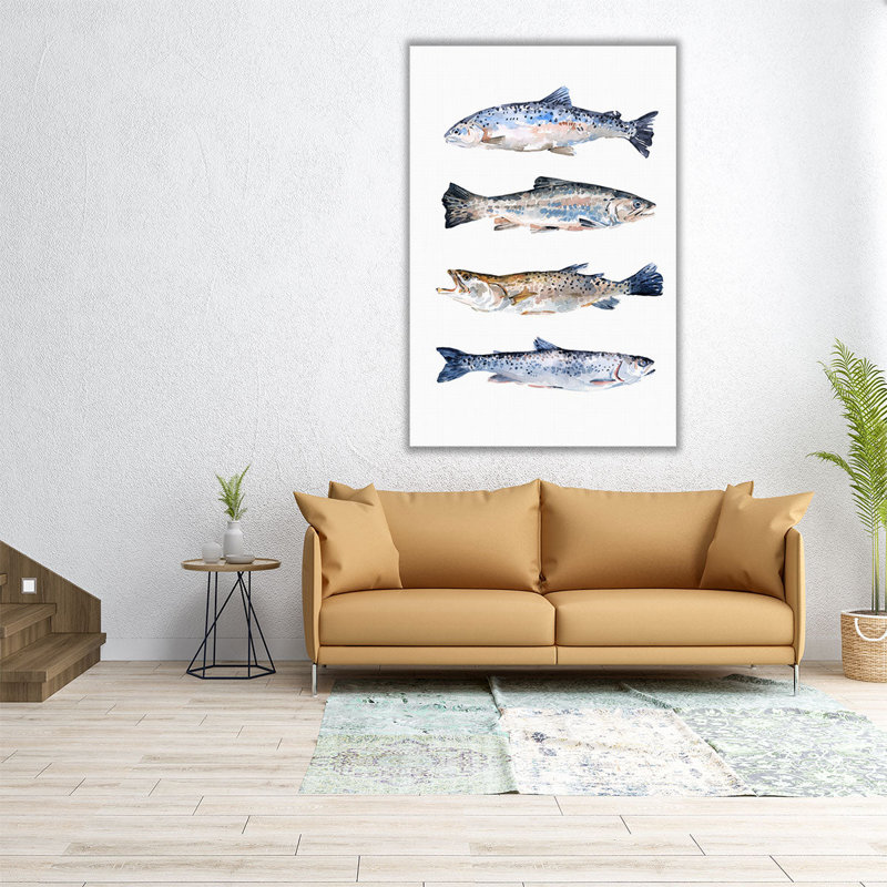Stacked Trout II - reproduction d'art sur toile, H 30 po x l 20 po