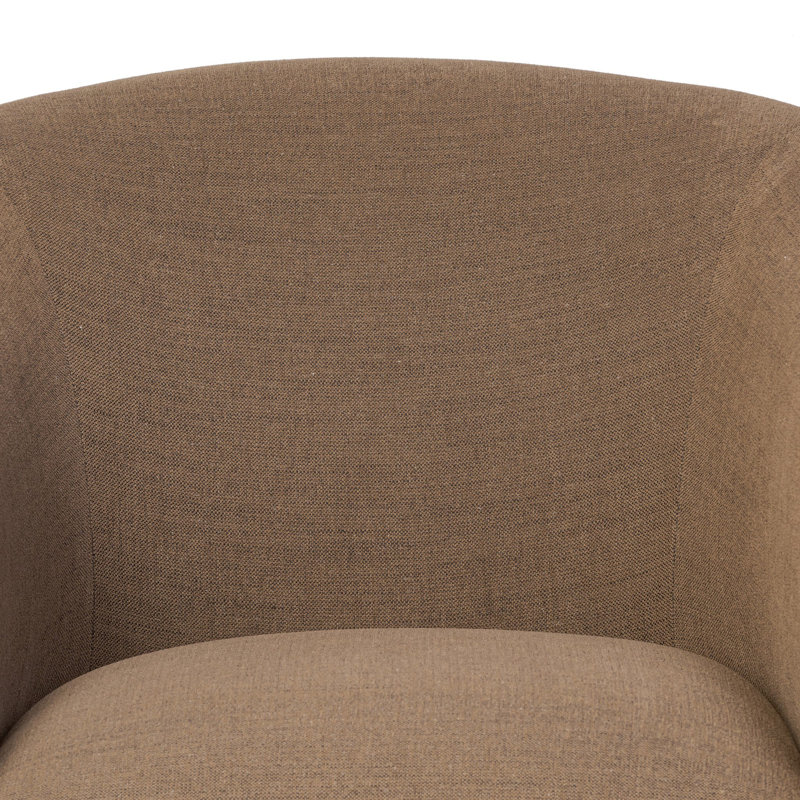 Channing Swivel Barrel Chair, Brown Polyester Blend