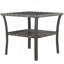 Table d'appoint en rotin, table de bout d'extérieur avec tablette de rangement, cadre carré en aluminium, table basse avec plateau en verre trempé-457457962