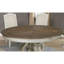 Élégante salle à manger rustique 5 pièces avec table ronde et 4 chaises d'appoint, sièges rembourrés en tissu, finition blanc antique, fabrication en bois massif, base en piédestal, incrustations complexes Détails style A, bois