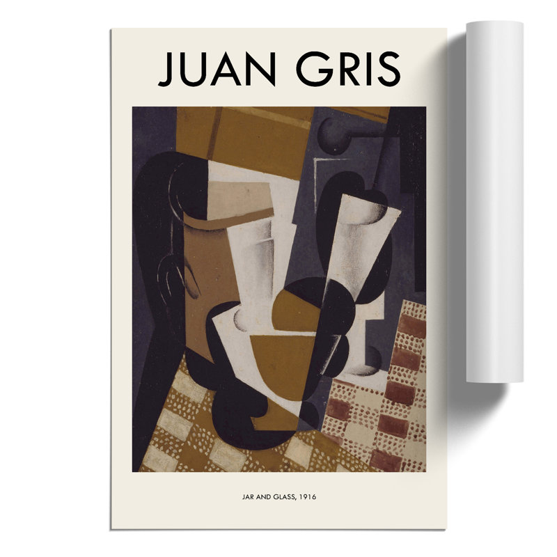 Jug And Glass by Juan Gris - No Frame Painting, 42cm H x 30cm W x 0.1cm D