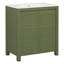 Meuble-lavabo de ferme 30 po avec lavabo en céramique, porte à fermeture en douceur, tablette réglable, armoire de rangement vert olive, structure en bois moderne, conception spacieuse et surface facile à nettoyer