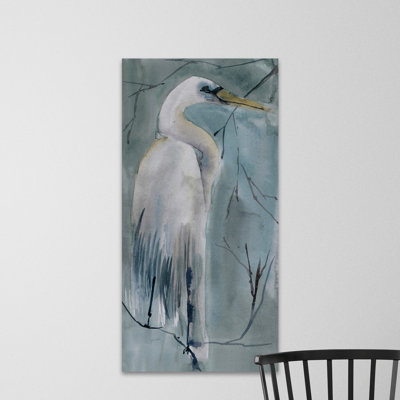 Héron blanc - reproduction sur toile