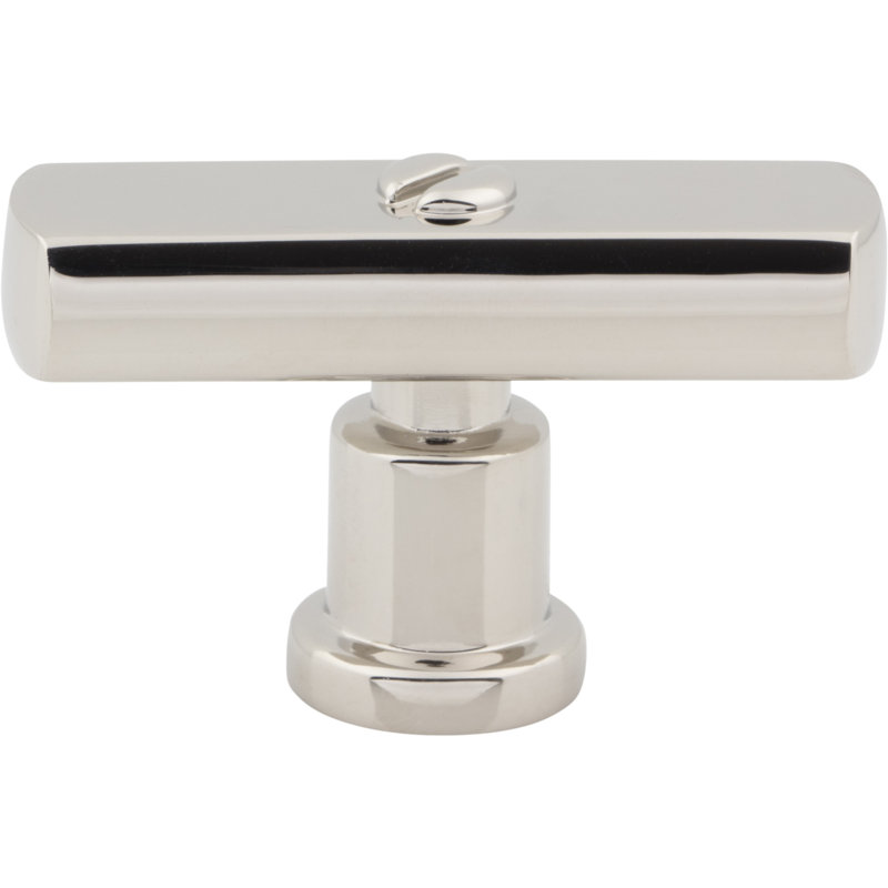 Everitt 4.44" Length Bar Knob, Polished Nickel