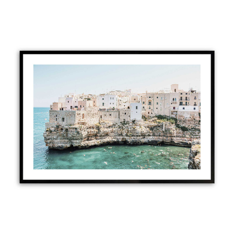 Imprimé roulé Ocean's Edge II, sans cadre, H 25 po x l 37 po x P 1,25 po, Cadre photo noir satiné