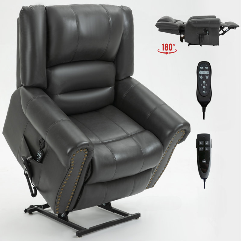 Power Lift Recliner Chair Heat Massage Dual Motor Infinite Position Up to 350 LBS, Heavy Duty Motion Mechanism with USB Ports