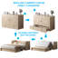 Grand lit escamotable Murphy avec grand tiroir de rangement et chargement USB, bois-640051900