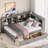 Wooden Daybed With 2 Drawers, Storage Shelf And Usb Charging Ports-185434675