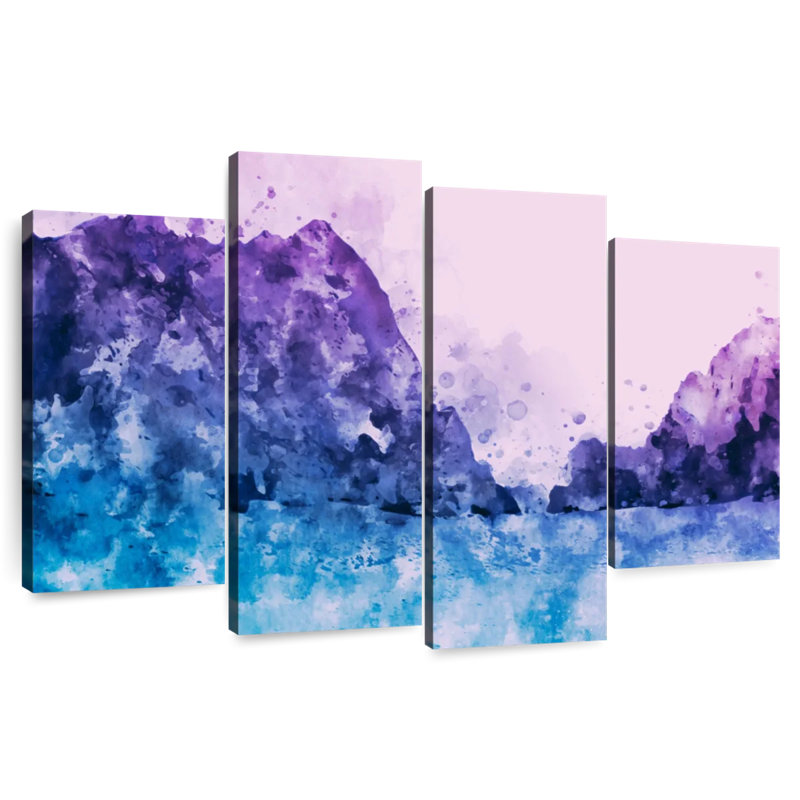 Avery, paysage de montagne en cristal abstrait, H 32 po x l 52 po