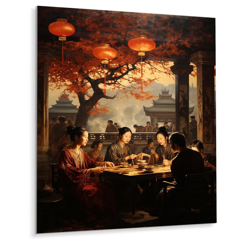 Chine, ancienne dynastie, paysage 2 - Art mural en porcelaine, H 20 po x l 12 po x P 1 po
