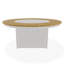 54" Round Rustic Polymer Fire Table with Propane Shelf-221531734
