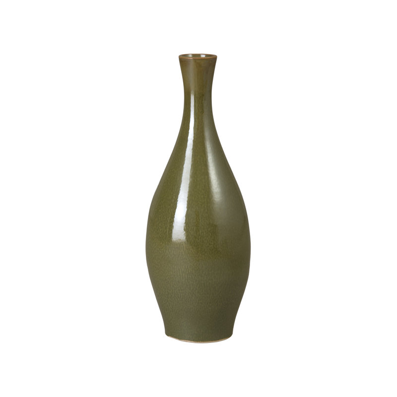 Vase en céramique H 31 po, 23" H x 8.5" W x 8.5" D, Vert