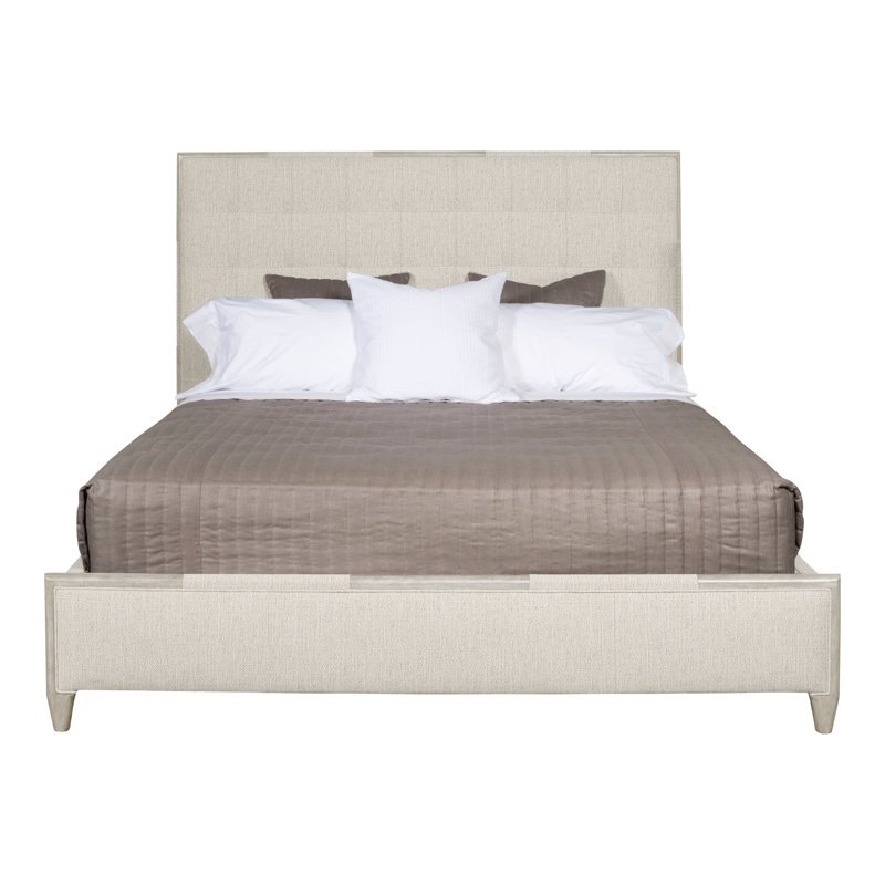  Thom Filicia Home Chatfield California King Upholstered Low Profile Panel Bed, Wrenn, Instant Parchment