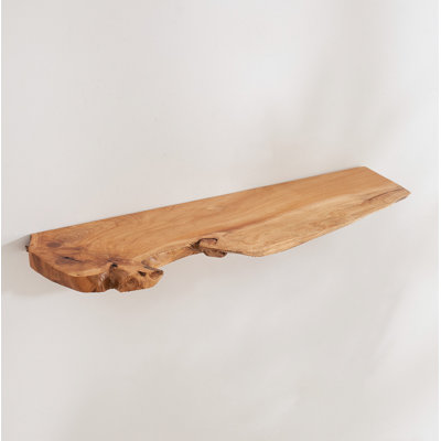 Tablette murale flottante 15,7 pouces avec tablettes en bois de sapin naturel