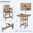 Outdoor Slatted Bar Table and Chairs Set for 5, 5-Piece Bar Height Table and Chairs with Umbrella Hole and Footrest, HDPE All-Weather Patio Bar Set for Balcony, Backyard, Poolside-2071112384