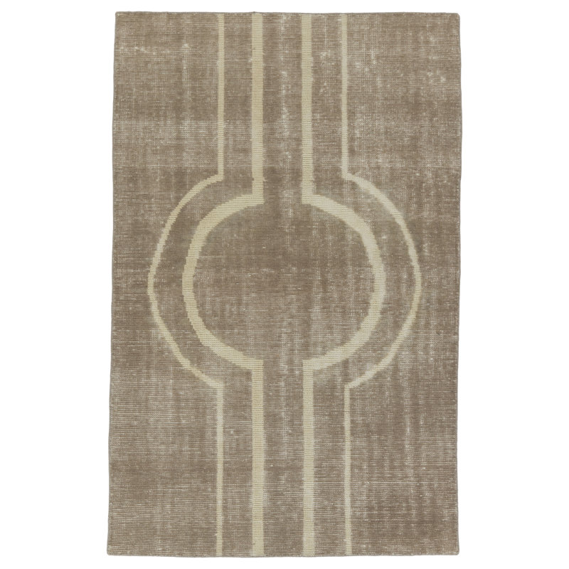 Wendy Jane Geometric Area Rug in Taupe, Rectangle 8'10" x 11'9"