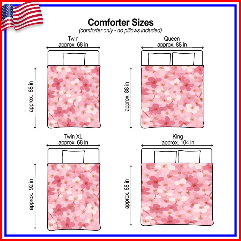 Blossoms Bedding Floral Comforter Cottage, Queen