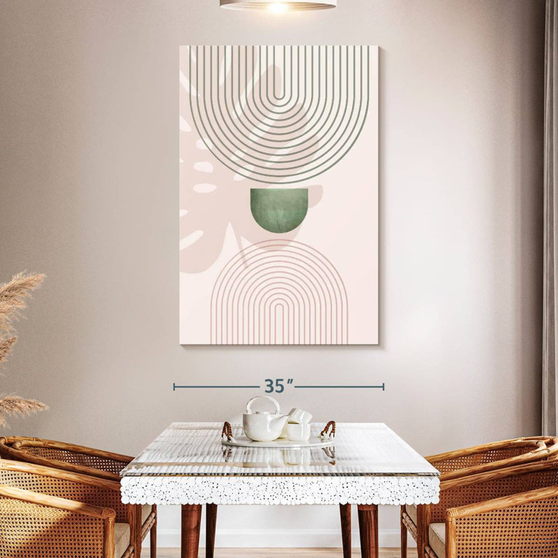 Avery Pink Green Mid-Century Botanical I, 51" H x 34" W