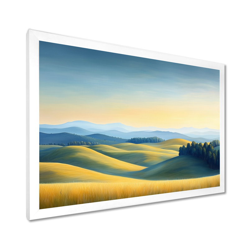 Art mural de campagne pour le salon, H 30 po x l 40 po, Picture Framed, Blanc