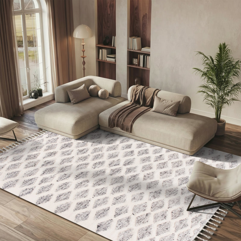 Powell Hand Woven Wool Geometric Rug, Rectangle 8' x 10'