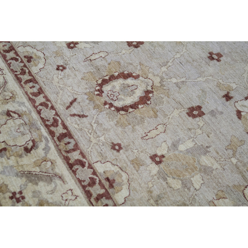 Tapis beige noué à la main de haute qualité